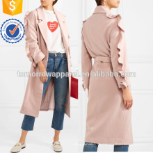 Ruffled Wollmischung Mantel Herstellung Großhandel Mode Frauen Bekleidung (TA3016C)